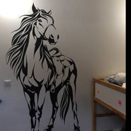 Horse Wall Decal, Mustang Vinyl Sticker, Horse Standing Decal, Wall Decor, Rustic D??cor, Equine Nursery Decal - thumbnail 3