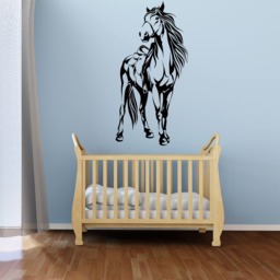 Horse Wall Decal, Mustang Vinyl Sticker, Horse Standing Decal, Wall Decor, Rustic D??cor, Equine Nursery Decal - thumbnail 2