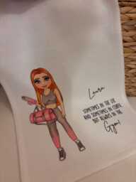 Personalised Gym Towel Custom Character & Quote - thumbnail 1
