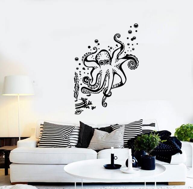 Wall Vinyl Decal Ocean Octopus Sea Marine Guaranteed Quality Decor For Bathrooms Nautical-Themed Spaces Sticker 2300Di - image 1