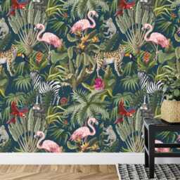 Tropical Rainforest Wallpaper Mural Peel & Stick Watercolor Decal - thumbnail 3