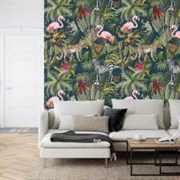 Tropical Rainforest Wallpaper Mural Peel & Stick Watercolor Decal - thumbnail 2