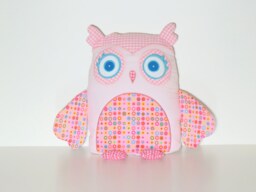 Nursery Owl Pillow Cover, Custom Owl, Pink & Aqua Blue, Rainbow Accent - thumbnail 1