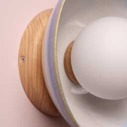 Blue & White Small Dawn Wall Light in Ceramic Oak - thumbnail 4