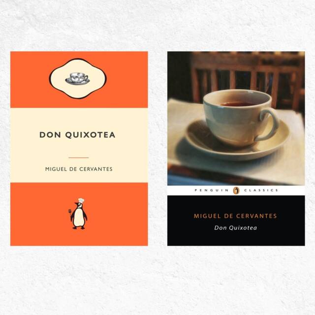 Don Quixotea Miguel De Cervantes Penguin Book Cover Food Pun Quixote Librarian Gift - image 1