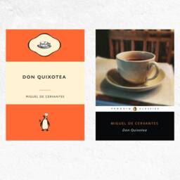 Don Quixotea Miguel De Cervantes Penguin Book Cover Food Pun Quixote Librarian Gift - thumbnail 1