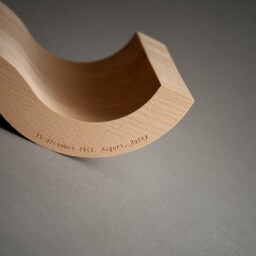 Wine Bottle Display, Holder, Solid Wood, Beeswax Finish. Custom Dedication Engraving - thumbnail 4