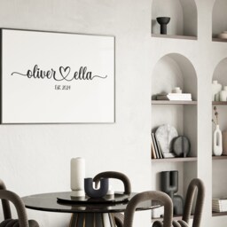 Names Personalised Poster Print. Valentines Gift Couples Boyfriend/Girlfriend For Him Or Her. Custom Wall Art. Print Framed - thumbnail 3