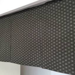 Japanese Black Fabric Double Layer Noren Curtain, Order Made Noren, Door Step Restaurant Short Cover, Curtain - thumbnail 3