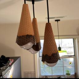 Buy 12 Pay 10 Handmade Ceramic Ice Cream Cone Lamp Fixture - thumbnail 4