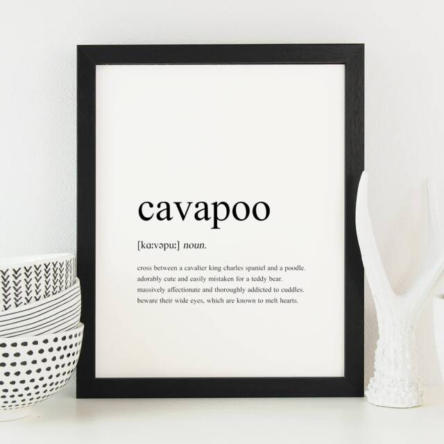 Cavapoo Definition Print - Gift For Dog Lover Wall Art Home D??cor Humorous Poster Unframed - image 1