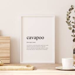 Cavapoo Definition Print - Gift For Dog Lover Wall Art Home D??cor Humorous Poster Unframed - thumbnail 4
