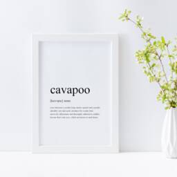 Cavapoo Definition Print - Gift For Dog Lover Wall Art Home D??cor Humorous Poster Unframed - thumbnail 2
