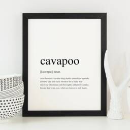 Cavapoo Definition Print - Gift For Dog Lover Wall Art Home D??cor Humorous Poster Unframed - thumbnail 1