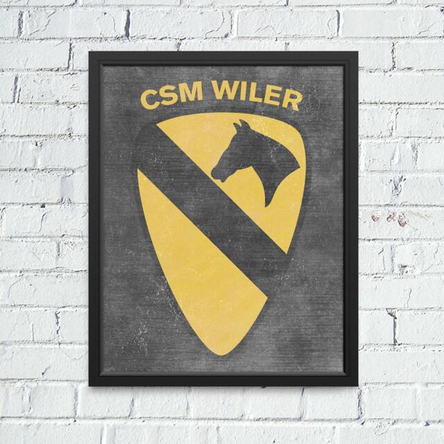 1st Cavalry Cav Division Insignia Artwork Personalized With Soldier's Name & Rank Army Gifts Wife Mom Girlfriend - image 1