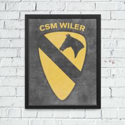 1st Cavalry Cav Division Insignia Artwork Personalized With Soldier's Name & Rank Army Gifts Wife Mom Girlfriend - thumbnail 1