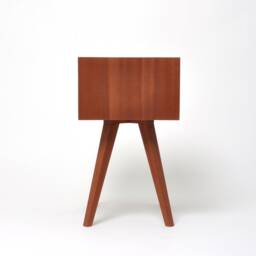 Mid Century Modern Sapele Nightstand With Brass Front, Handmade - thumbnail 4