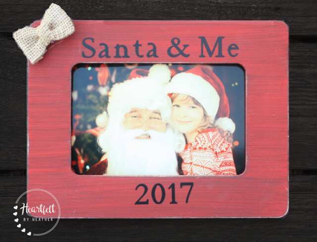 Santa & Me Picture Frame Personalized Rustic Christmas Gift - image 1