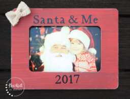 Santa & Me Picture Frame Personalized Rustic Christmas Gift - thumbnail 1