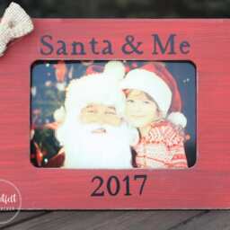Santa & Me Picture Frame Personalized Rustic Christmas Gift - thumbnail 2