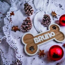 Coloured Acrylic Personalised Dog Bone Christmas Bauble Decoration For Dog Owner Gift - thumbnail 2
