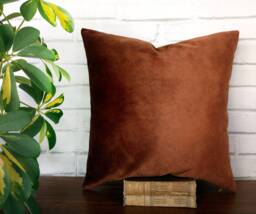 Terracotta Velvet Pillow Cover Modern Scandinavian Decor