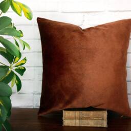Terracotta Velvet Pillow Cover Modern Scandinavian Decor - thumbnail 3