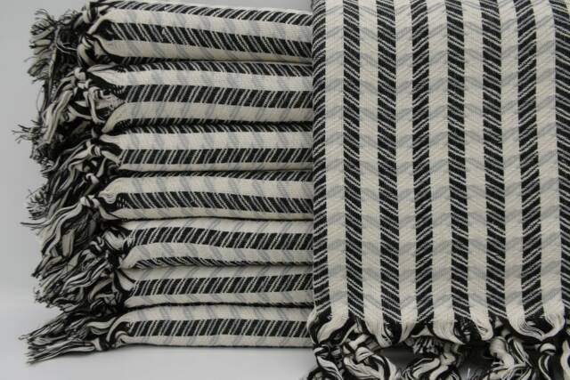 "Turkish Towel, Beach Towel, Turkish Peshtemal, Black & Gray Towel, 40""x70" - image 1