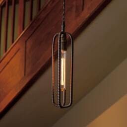 Pendant Light Hand Bent Rebar, Choice Of Metal Finish - thumbnail 3