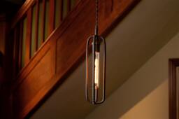 Pendant Light Hand Bent Rebar, Choice Of Metal Finish - thumbnail 1