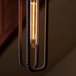 Pendant Light Hand Bent Rebar, Choice Of Metal Finish - thumbnail 2