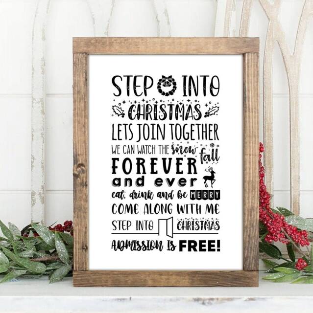 step Into Christmas - Print, Home Decor, Elton John Quote, Wall Art, Xmas Gift, Prints - image 1