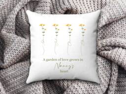 Grandmas Garden Cushion, Nanas Garden, Mothers Day Gift For Nanny, Personalised Cushion Gran, Gift From Grandchildren, Grandkids Names - thumbnail 1