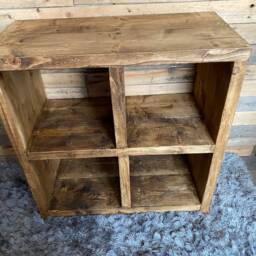Rustic Reclaimed Wood Kallax Unit/Tv Stand/Sideboard, Bespoke Handmade Furniture - thumbnail 2