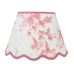 Scallop Lampshade - Cabbages & Roses Natural Scalloped Edges Trim Colours Clip On, Lamp Or Pendant Light - thumbnail 1