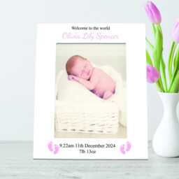 Personalised New Baby Photo Frame Welcome To The World Gift - thumbnail 2