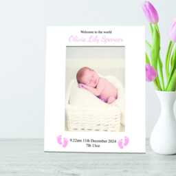 Personalised New Baby Photo Frame Welcome To The World Gift - thumbnail 4