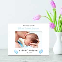Personalised New Baby Photo Frame Welcome To The World Gift - thumbnail 3