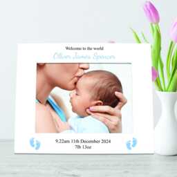 Personalised New Baby Photo Frame Welcome To The World Gift - thumbnail 1