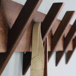 Wall Mount Fumed Oak Coat Rack/ Modern Rack With 3-4-5-6-7-8 Hooks/ Oak Rack/Clothing Coat Hat Towel - thumbnail 2