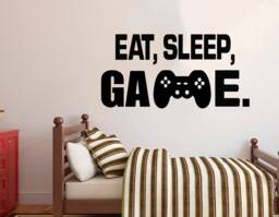 Gamer Wall Decal Video Game Controller, Removable Vinyl Sticker 3096 - thumbnail 1