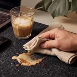 Felt Desk Mat Made Of Wool Felt, Large Grey Mouse Pad, Washable Felt - Grey - thumbnail 3