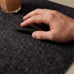 Felt Desk Mat Made Of Wool Felt, Large Grey Mouse Pad, Washable Felt - Grey - thumbnail 2