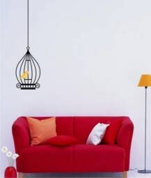 Birdcage Vinyl Wall Decal - Stickers Art Custom Home Decor - thumbnail 1