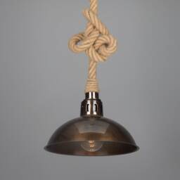 Tahiti Jute Rope Pendant Light With Vintage Brass Shade 11.8'' - 30cm Ip65 - thumbnail 2