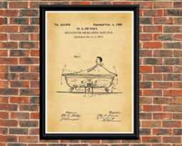 Vintage Rocking Bathtub Patent Art Print, Bathroom Decor - A4 - thumbnail 1