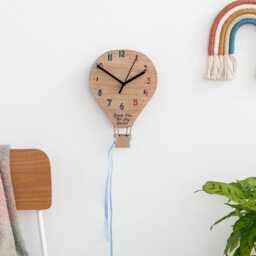 Children's Hot Air Balloon Personalised Rainbow Clock - thumbnail 4