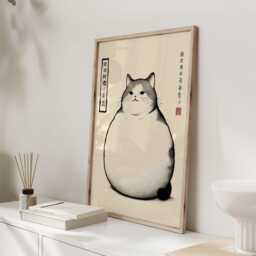 Matsumoto Hoji Cat Print, Poster, Japanese Vintage Wall Art, Woodblock - thumbnail 3