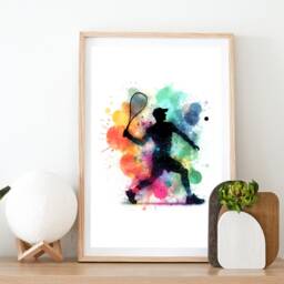 Squash Sport Gift Set - Of 3 Posters - Watercolour Art Painting Print Decor Wall Player Artwork - thumbnail 2