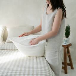 Oxford Pillow Shams Set, 2 Linen Cases, Flange Pillowcases, Custom Bedding - thumbnail 2